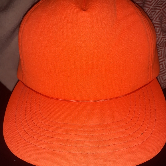 80s Vintage  YR HeadWear Solid Orange SnapBack - Picture 2 of 4